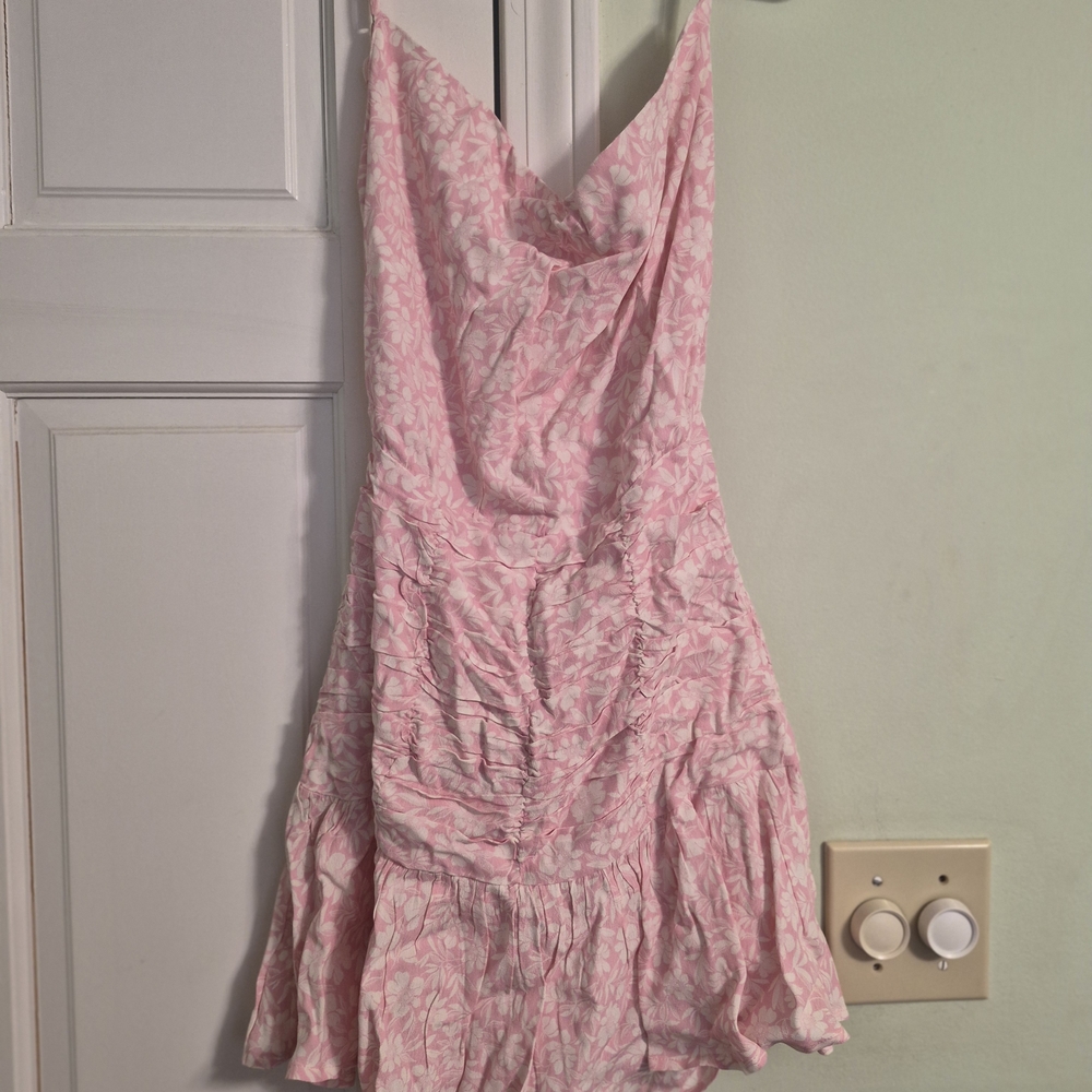 Pink Floral Mini Dress